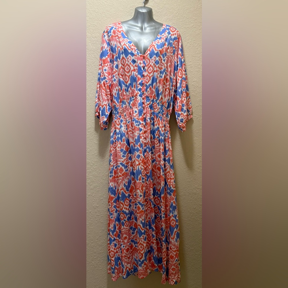 Walker & Wade - Kelsey Dress in Ikat Coral Reef
